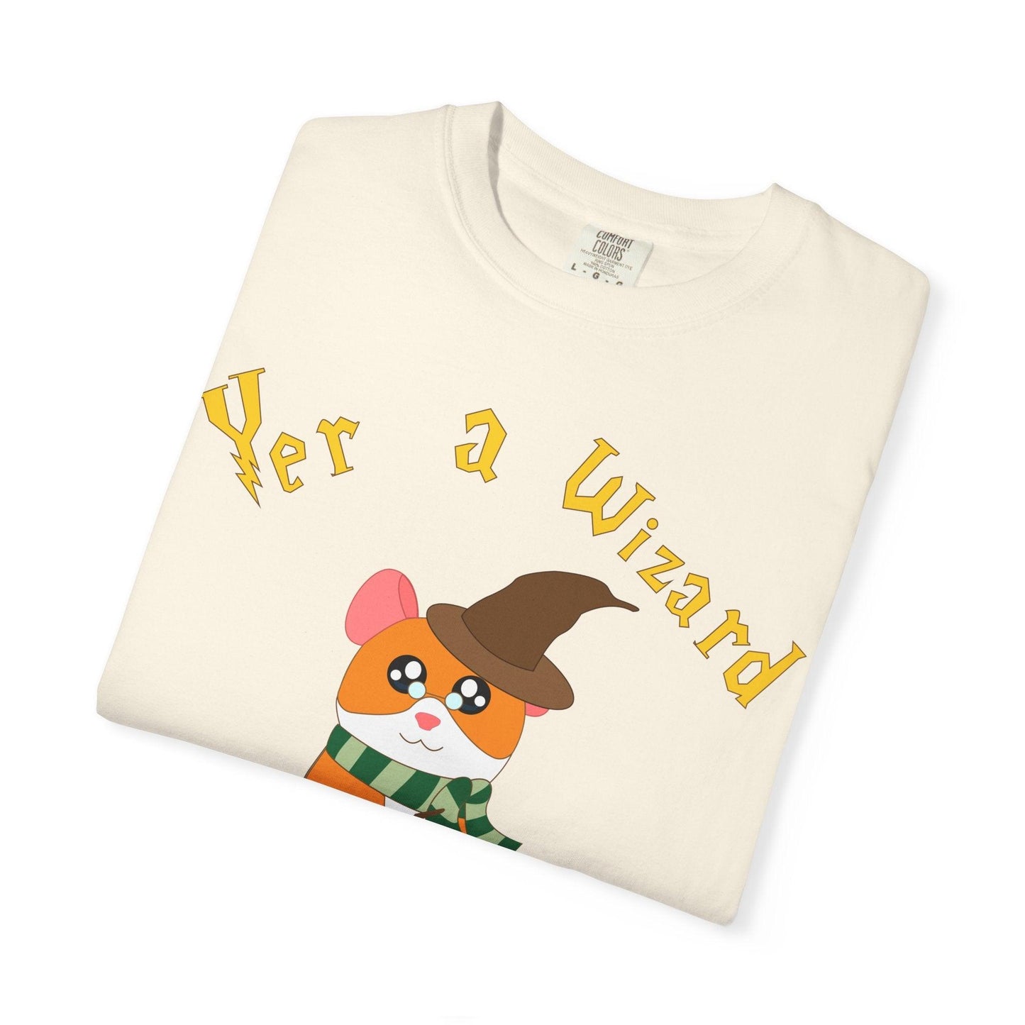 Hammy Wizard Hamster T-Shirt | Cute Wizard Hat Scarf Illustration