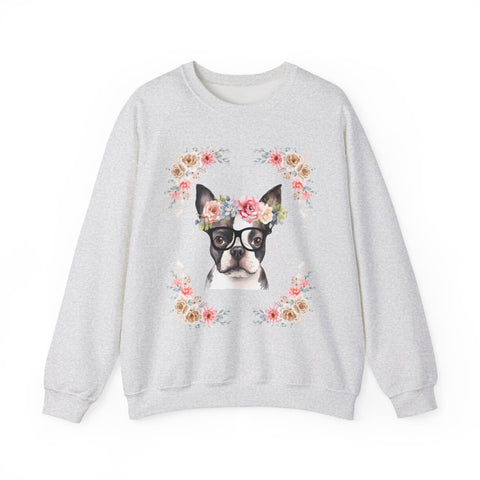 Geeky Goddess French Bulldog Unisex Crewneck Sweatshirt