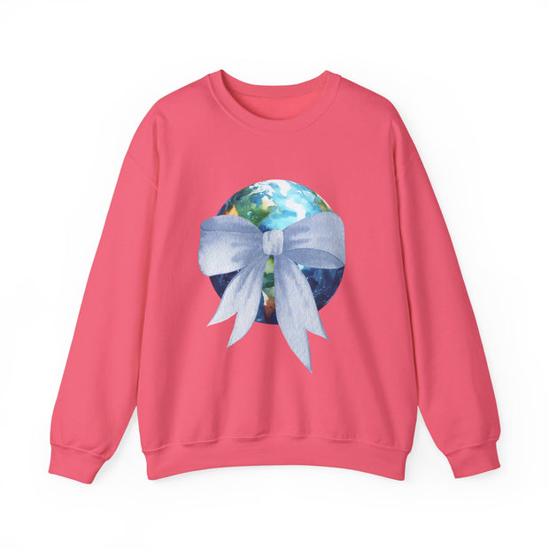 Earth Wrapped In A Bow Unisex Crewneck Sweatshirt