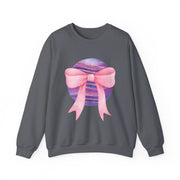 Pink/Purple Planet Wrapped In A Bow Crewneck Sweatshirt