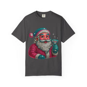 Santa Holding Martini T-Shirt | Vintage Retro Holiday Illustration