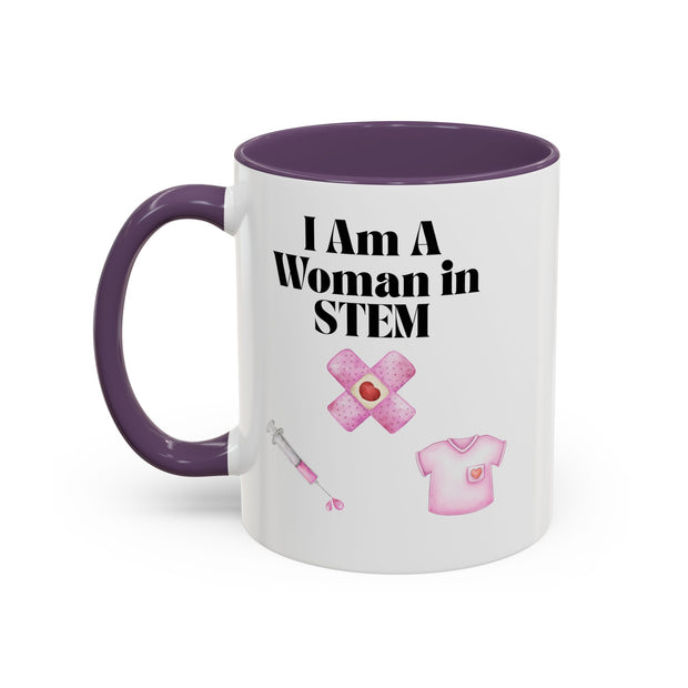 'I Am A Woman In STEM' Nurse Accent Coffee Mug