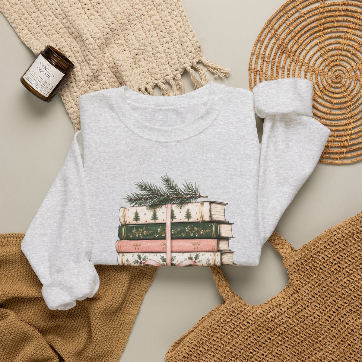 Bookish Christmas Sweatshirt, Christmas Book Lover Crewneck, Cozy Reader Sweater, BookTok Holiday Shirt, Reader Christmas Gift