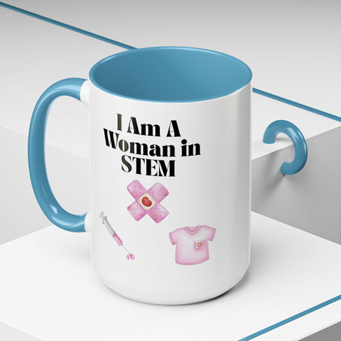 'I Am A Woman In STEM' Nurse Accent Coffee Mug