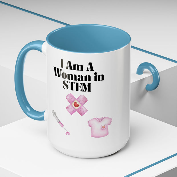 'I Am A Woman In STEM' Nurse Accent Coffee Mug