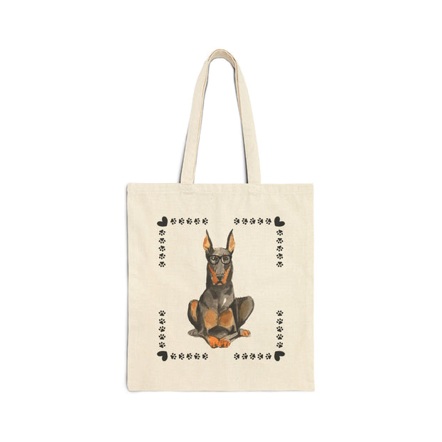 Geeky Good Doberman Cotton Canvas Tote Bag