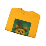 Cozy Witch Pomeranian Dog Sweatshirt, Animal Lover Sweatshirt, Halloween Apparel, Unisex Crewneck, Gift for Dog Mom