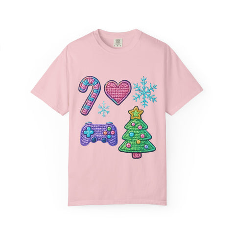 Festive Gamer T-Shirt, Christmas Tee, Gamer Shirt, Holiday Apparel, Unisex Christmas Gift, Cute Gaming T-Shirt
