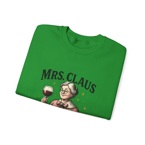 Mrs. Claus Wine Club Sweatshirt - Cozy Gift for Wine Lovers, Holiday Apparel, Funny Christmas Sweatshirt, Sip Happens Fashion