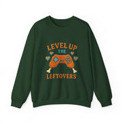 Funny Gamer Sweatshirt, Level Up Leftovers Crewneck, Gifts for Gamers, Casual Wear, Thanksgiving Sweatshirt, Cute Holiday Apparel