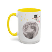 Astronaut Flying To The Moon Accent Coffee Mug