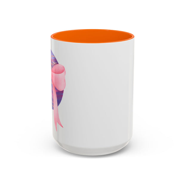 Pink/Purple Planet Wrapped In A Bow Accent Coffee Mug