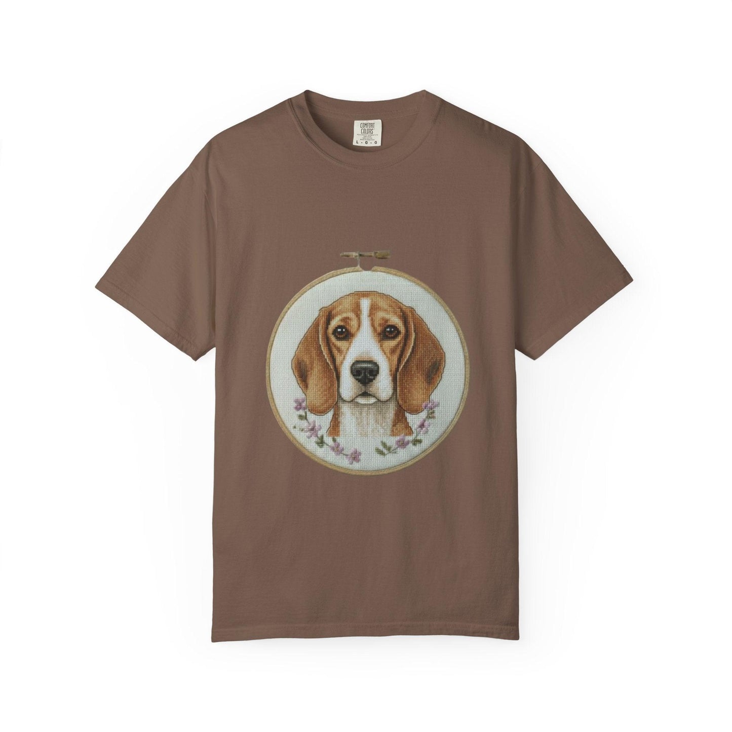 Beagle Portrait Embroidery Hoop T-shirt | Dog Art Tee