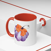 Purple Pumpkin Wrapped In A Bow Accent Coffee Mug