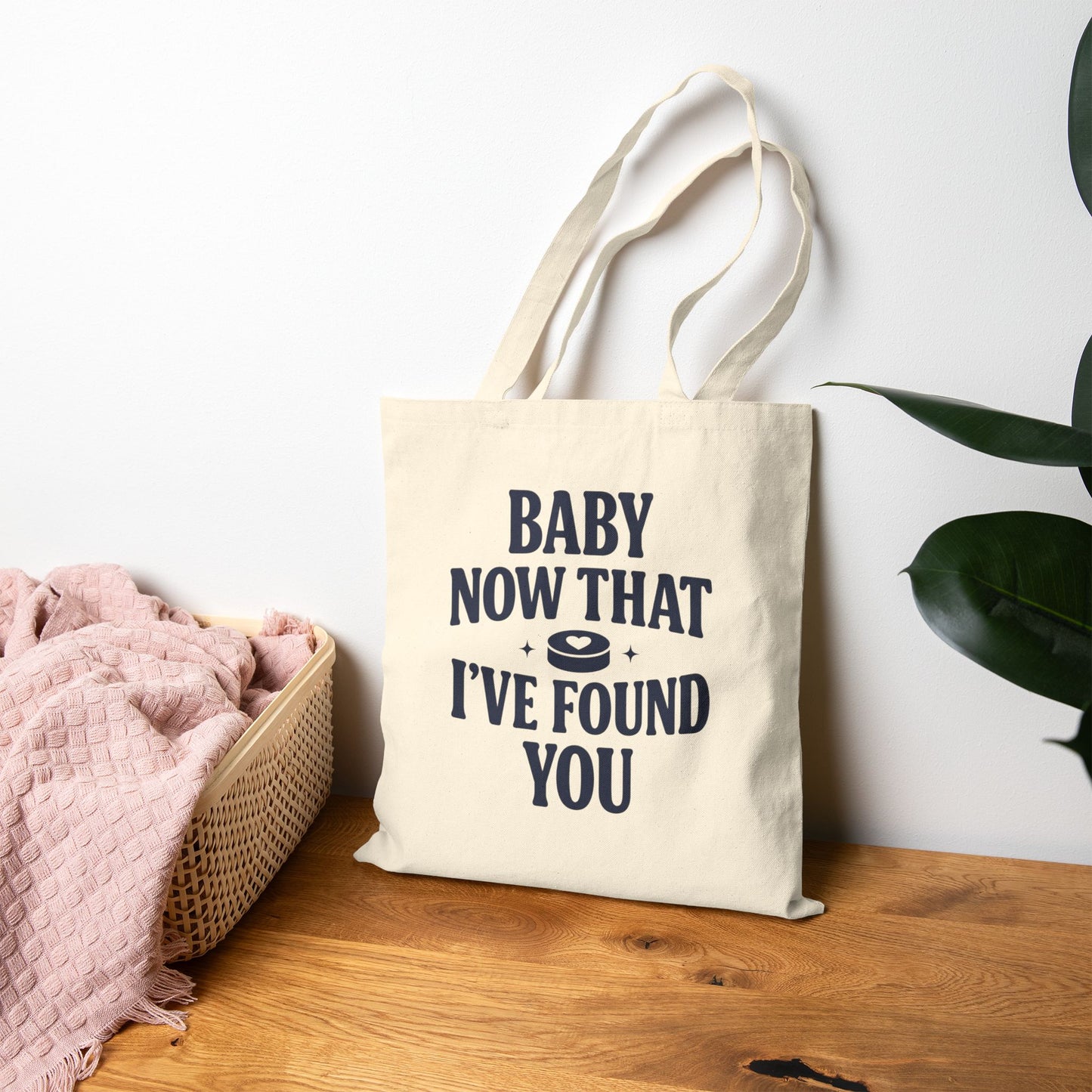 Baby Now That I've Found You Tote Bag, Hockey Romance Booktok Canvas Tote, Sports Romance Reader Gift