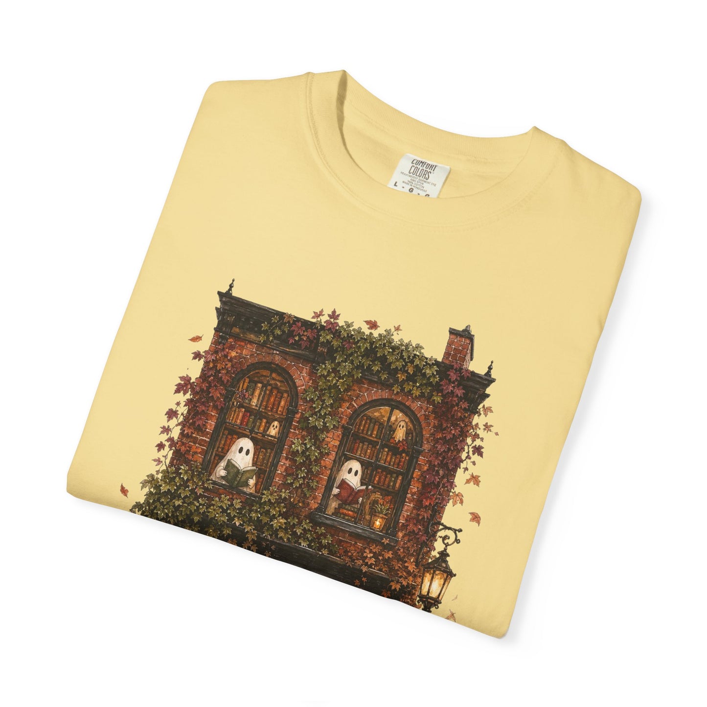 Haunted Bookstore T-Shirt, Cozy Book Lover Halloween Shirt, Ghost Library Tee, Dark Academia Fall Graphic, Spooky Reader Gift