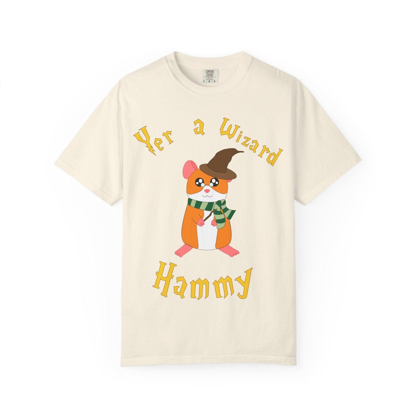 Hammy Wizard Hamster T-Shirt | Cute Wizard Hat Scarf Illustration