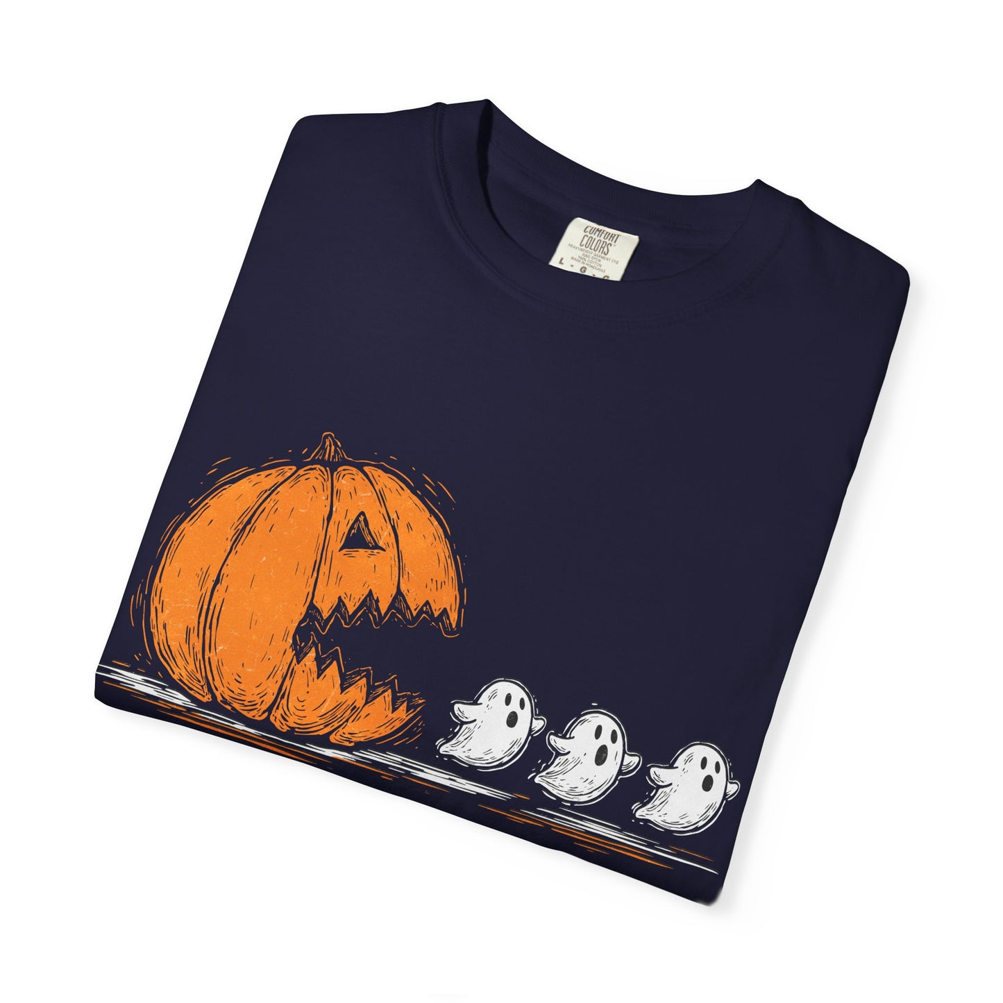 Jack-o'-Lantern Pumpkin and Ghosts T-shirt | Halloween Pumpkin Tee