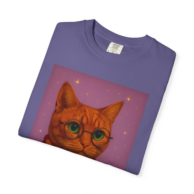 Pawgwarts Orange Cat Wizard T-Shirt