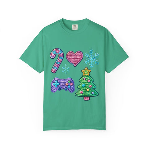 Festive Gamer T-Shirt, Christmas Tee, Gamer Shirt, Holiday Apparel, Unisex Christmas Gift, Cute Gaming T-Shirt