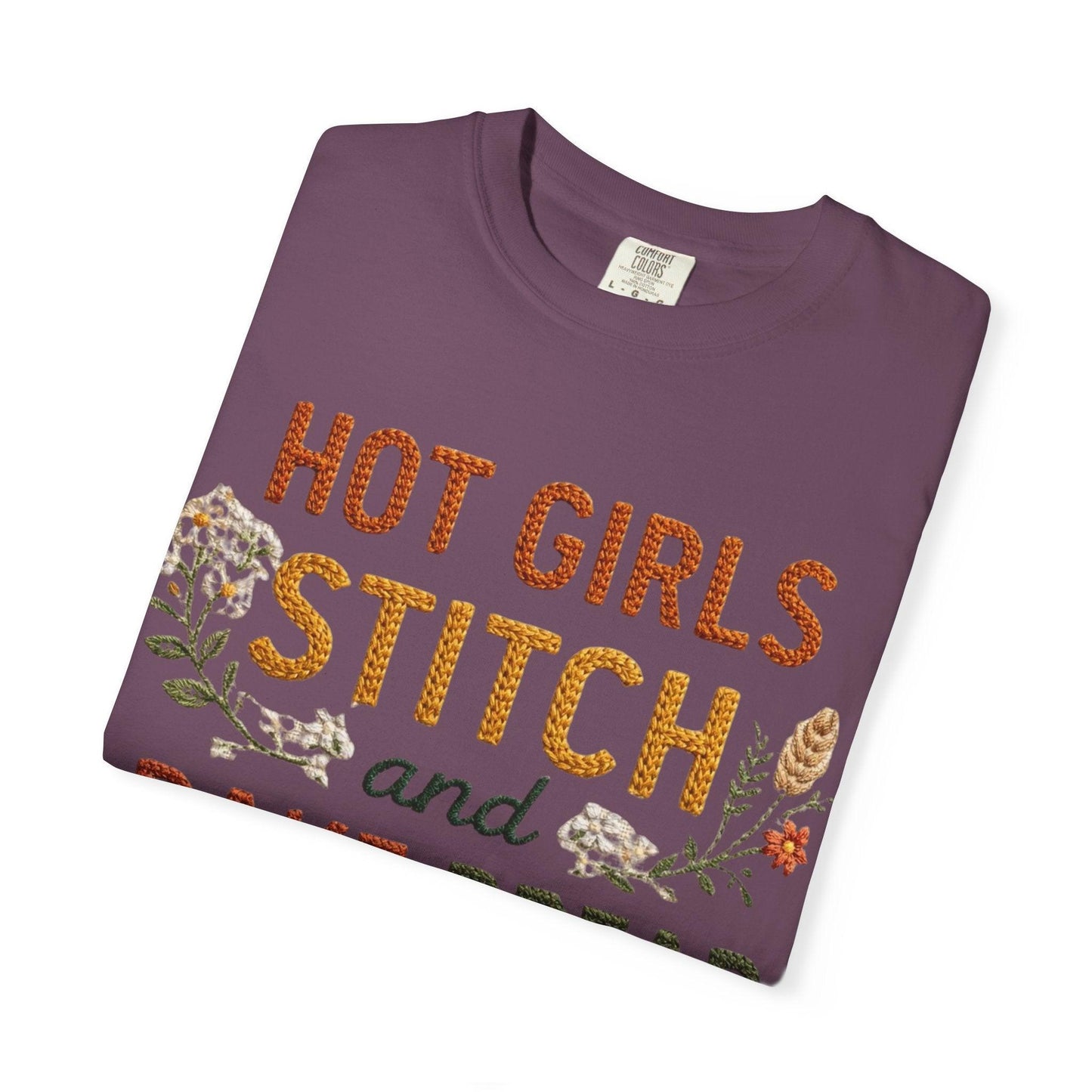 Hot Girls Stitch and Bake Bread T-Shirt | Bread Loaf Floral Embroidery Design