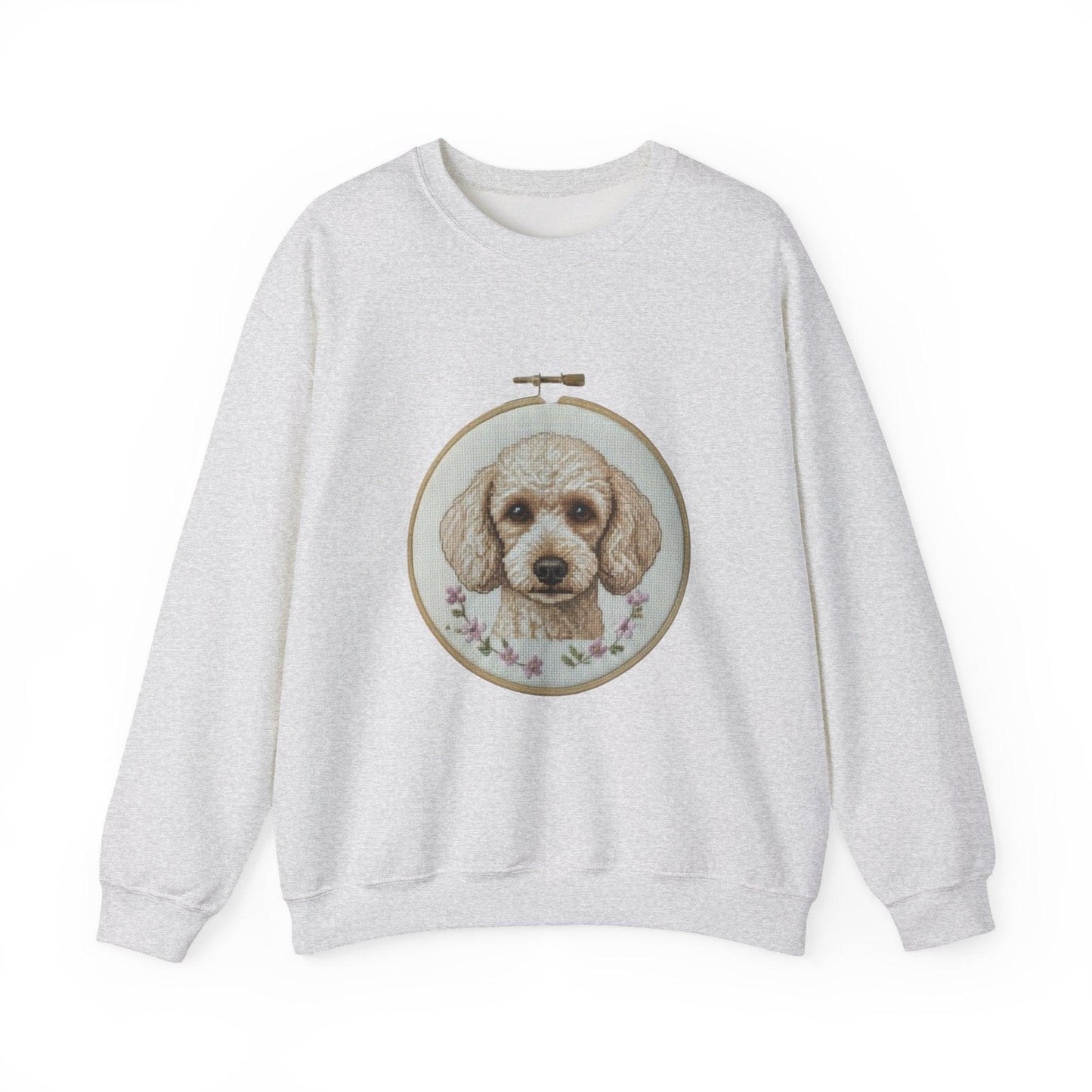Vintage Embroidery Poodle Portrait sweatshirt | Dog Hoop Art