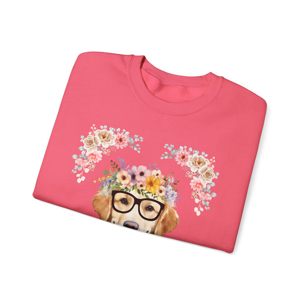 Geeky Goddess Golden Retriever Unisex Crewneck Sweatshirt