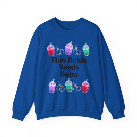 'This Bride Needs Boba' Unisex Crewneck Sweatshirt