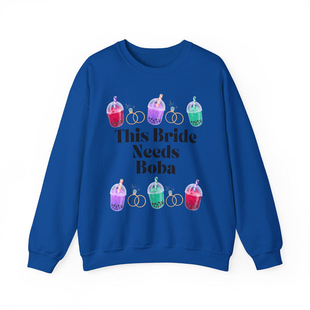 'This Bride Needs Boba' Unisex Crewneck Sweatshirt
