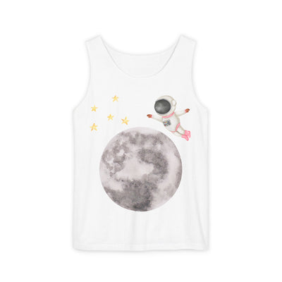 Astronaut Flying To The Moon Unisex Tank Top