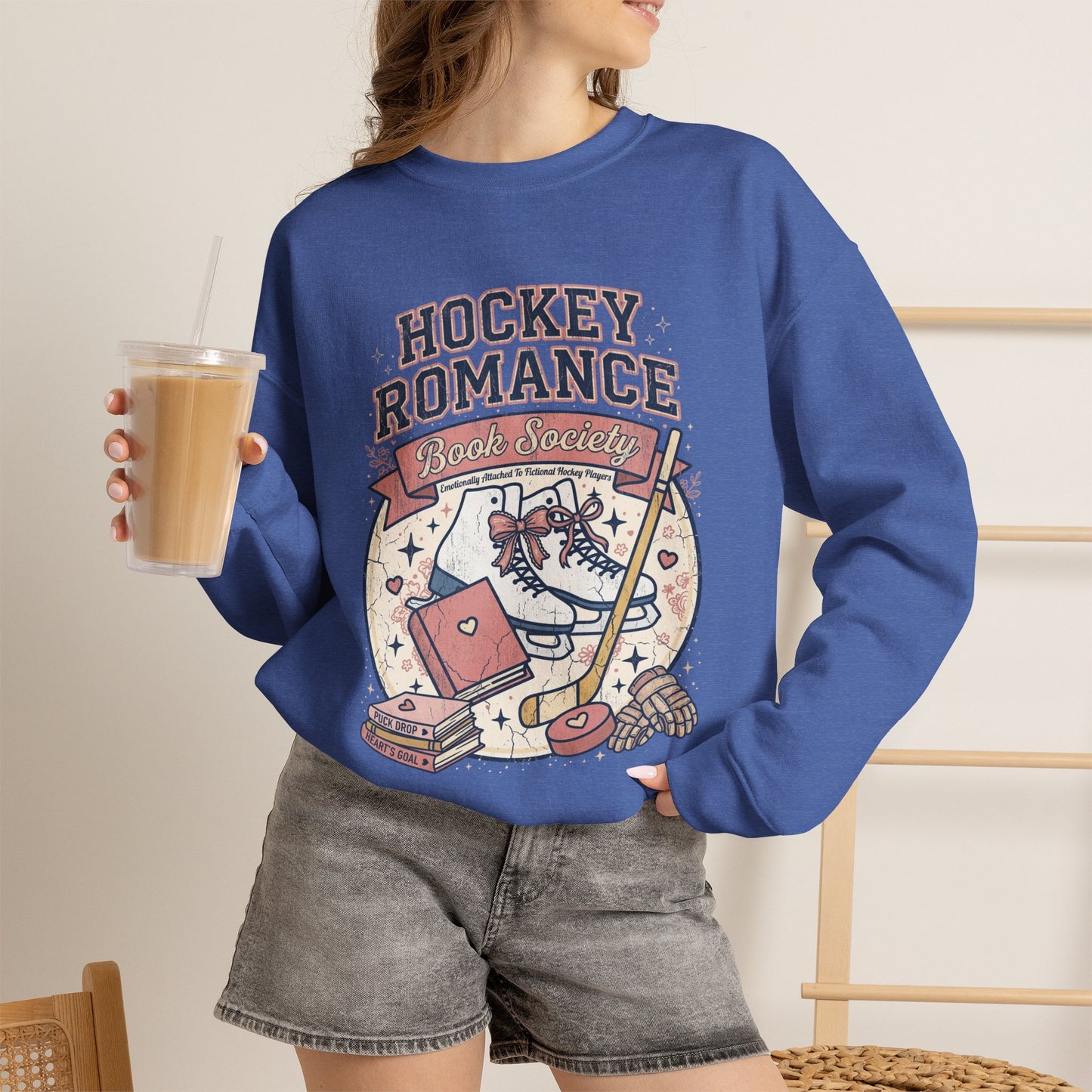 Hockey Romance Sweatshirt, Booktok Hockey Romance Crewneck, Romance Reader Sweatshirt, Cozy Hockey Book Girly Gift