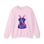 Saint Bernard with Reindeer Antlers sweatshirt | Holiday Dog Sweater Design