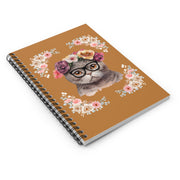 Geeky Goodess Dark Gray Cat Spiral Notebook