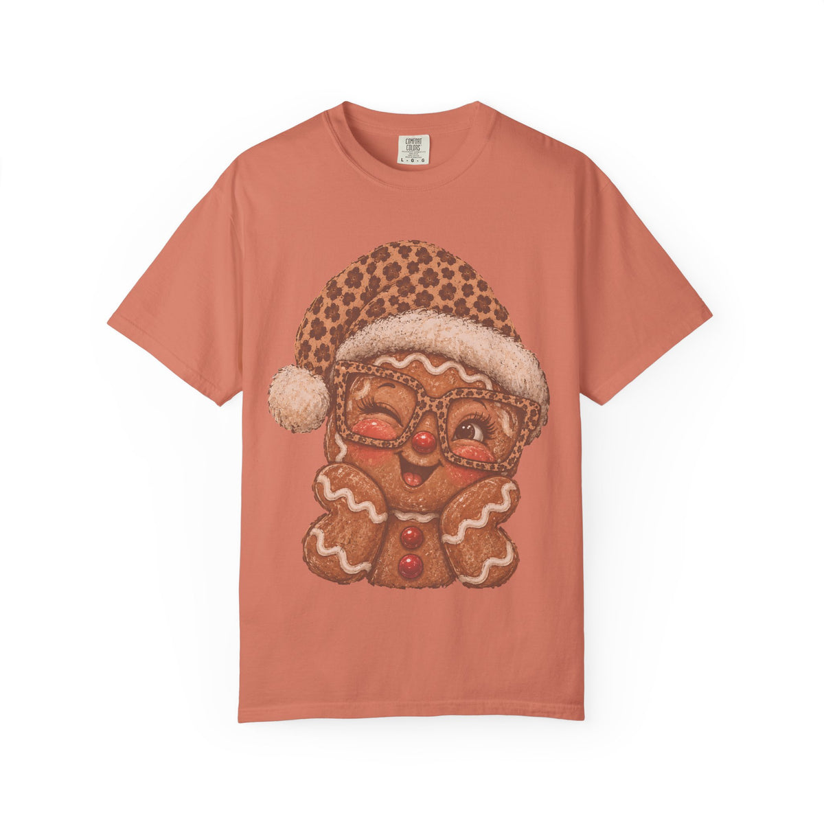 Gingerbread Christmas Shirt, Leopard Gingerbread Tee, Cute Christmas T-Shirt, Retro Holiday Shirt, Gingerbread Lover Gift for Her
