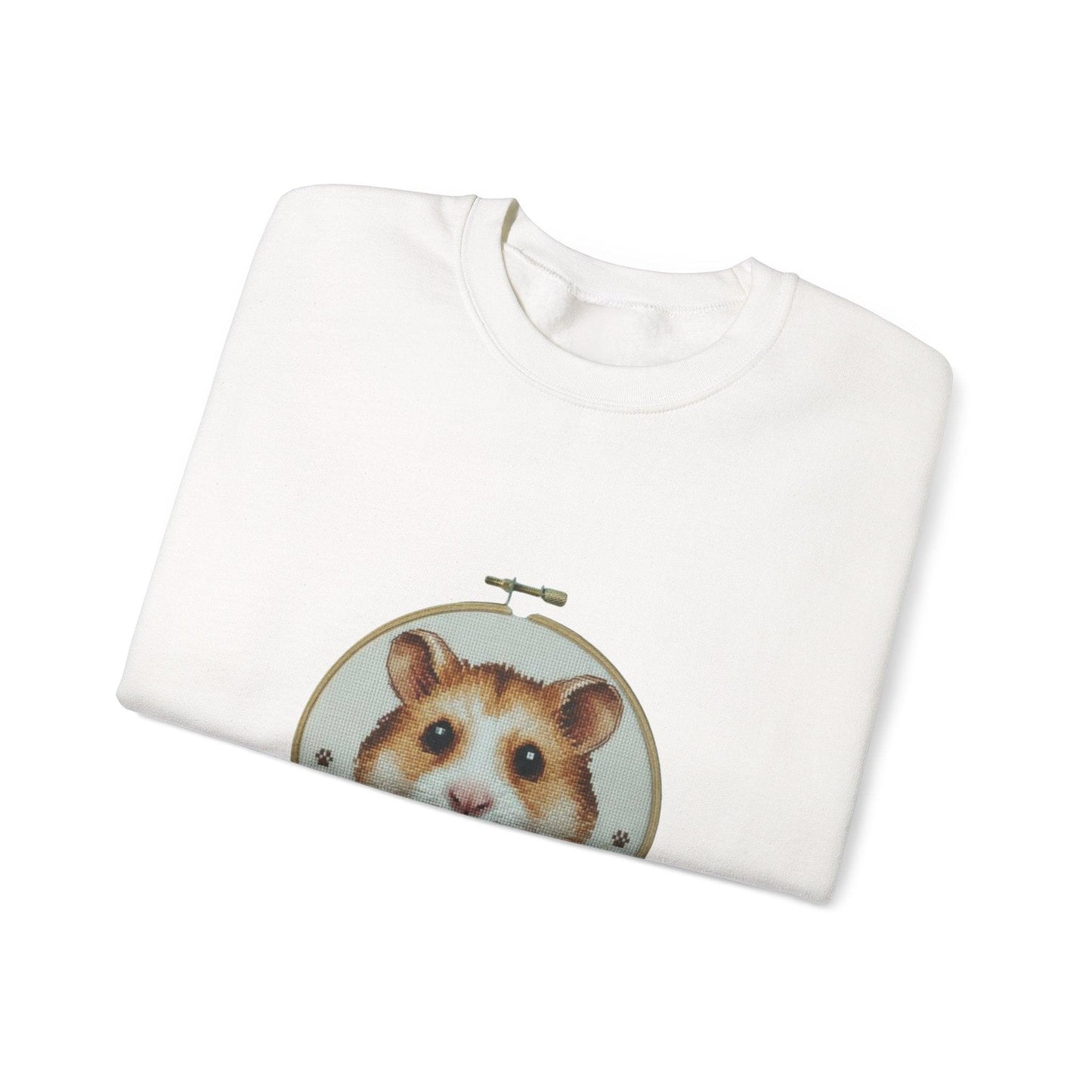 Hamster Portrait Sweatshirt | Embroidery Hoop Floral Frame