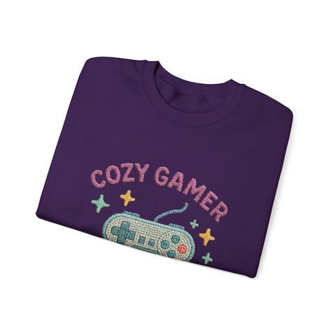 Cozy Gamer Sweatshirt, Unisex Crewneck, Gaming Gift, Comfortable Outfit, Video Game Apparel, Casual Style