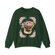 Geeky Goddess Pug Unisex Crewneck Sweatshirt