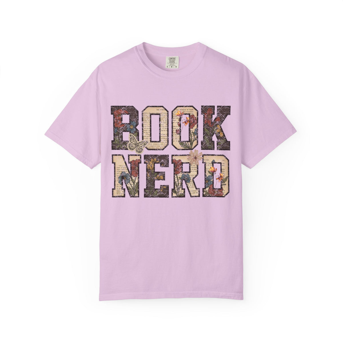 Book Nerd T-Shirt | Vintage Collage Lettering, Reading Lover Tee