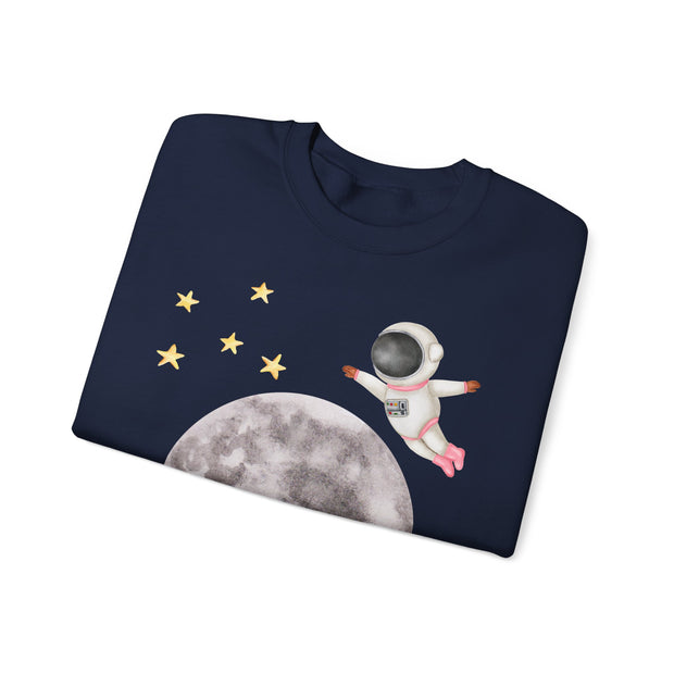 Astronaut Flying To The Moon Unisex Crewneck Sweatshirt