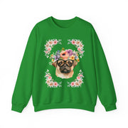 Geeky Goddess Pug Unisex Crewneck Sweatshirt