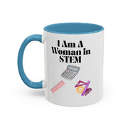 'I Am A Woman In STEM' Accent Coffee Mug