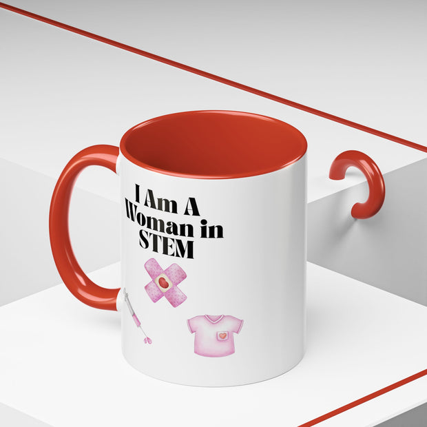 'I Am A Woman In STEM' Nurse Accent Coffee Mug