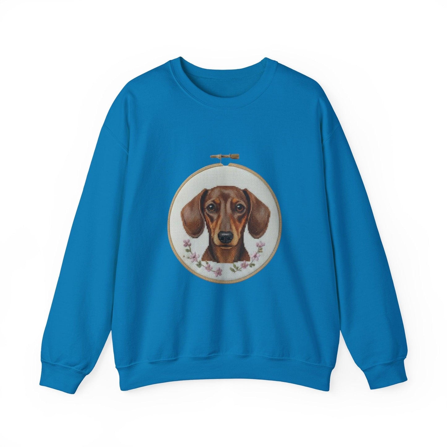 Dachshund Portrait Sweatshirt | Embroidery Hoop Dog Art, Cute Wiener Dog
