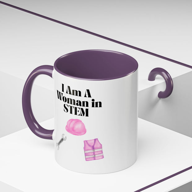 'I Am A Woman In STEM' Engineer Accent Coffee Mug