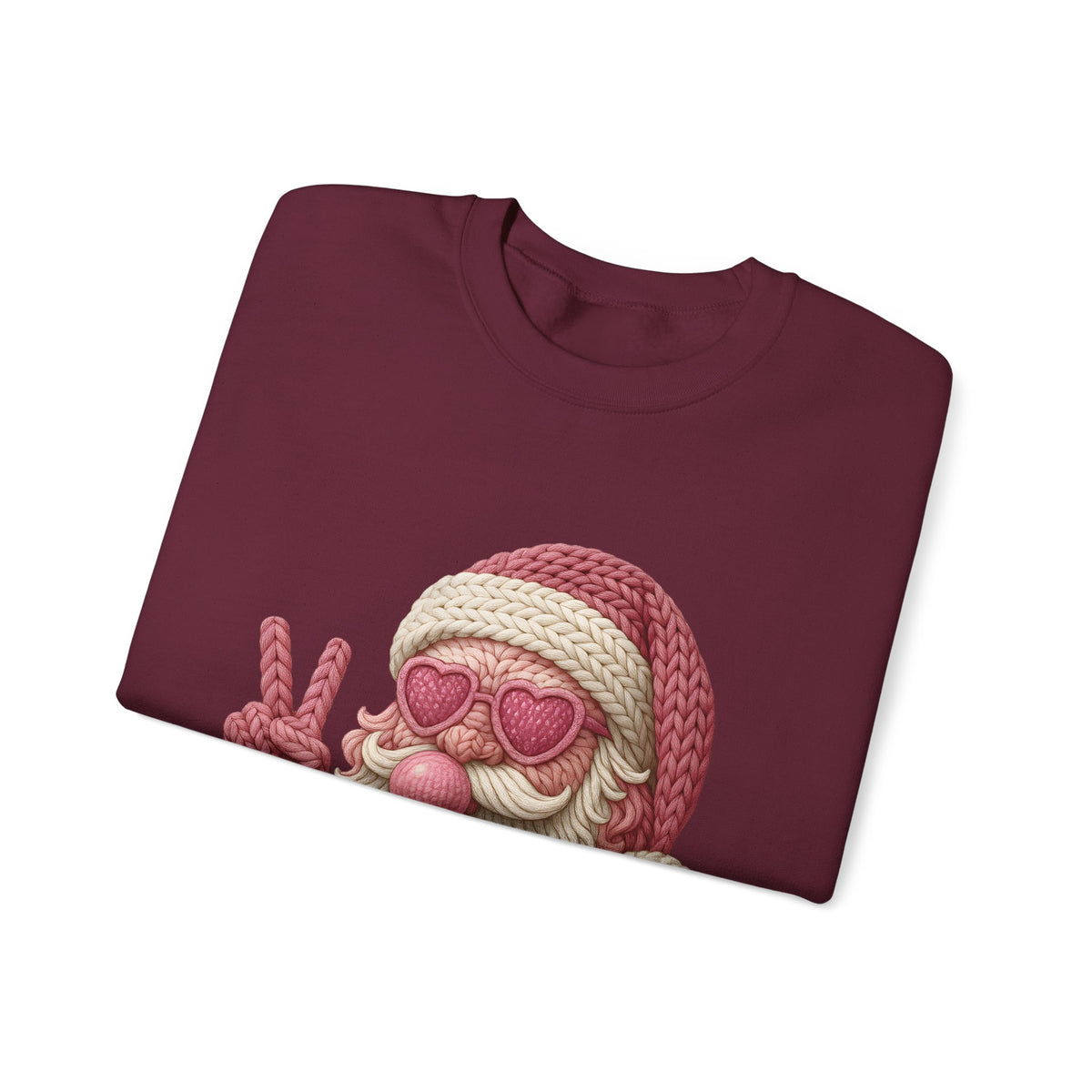 Pink Sunglasses Peace Sign Santa Sweatshirt | Retro Holiday Cozy