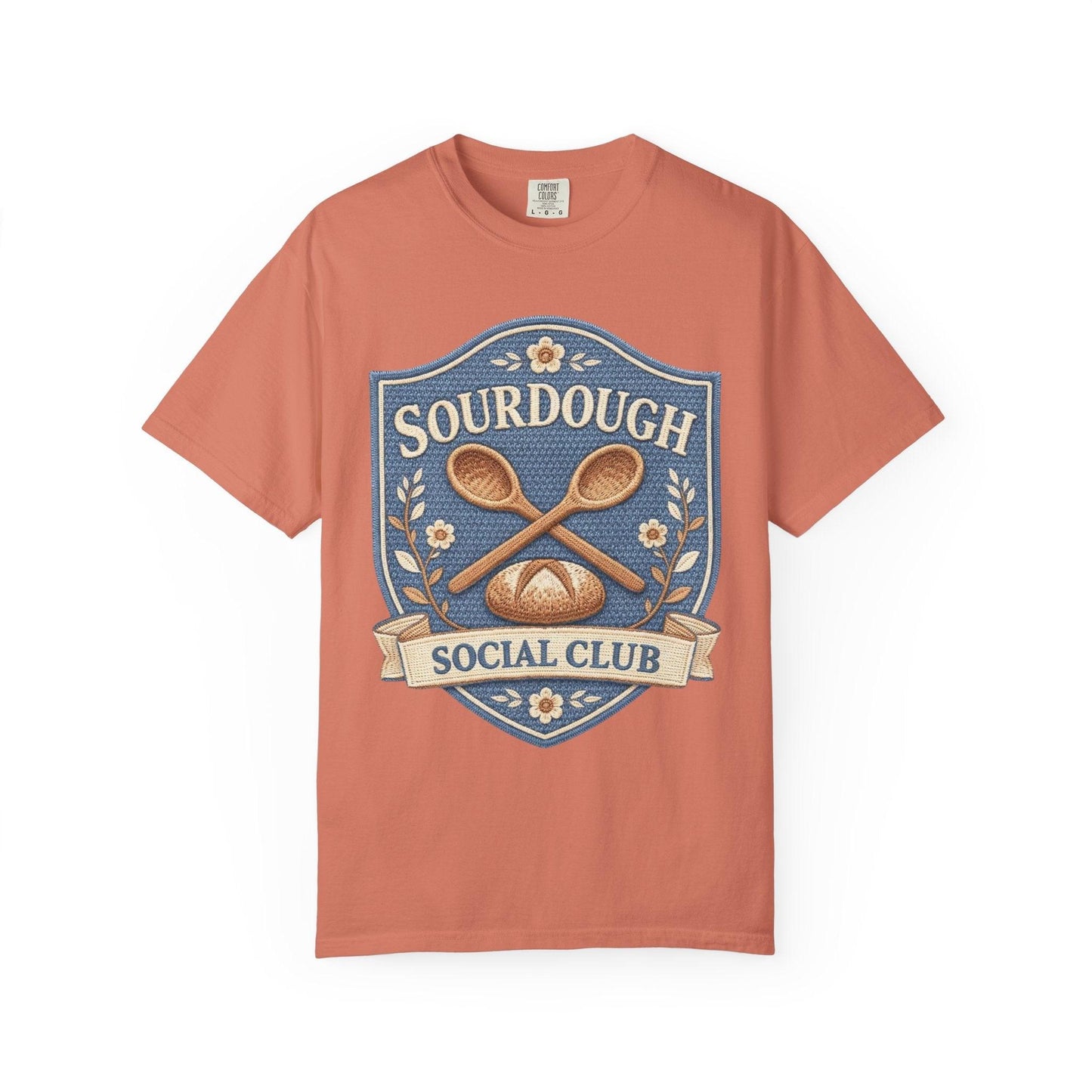 Sourdough Social Club T-shirt | Vintage Baking Badge, Bread Loaf & Spoons