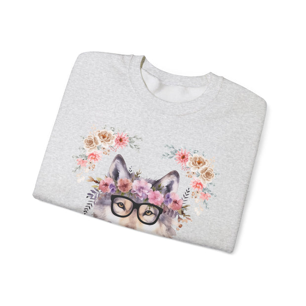 Geeky Goddess Wolf Unisex Crewneck Sweatshirt