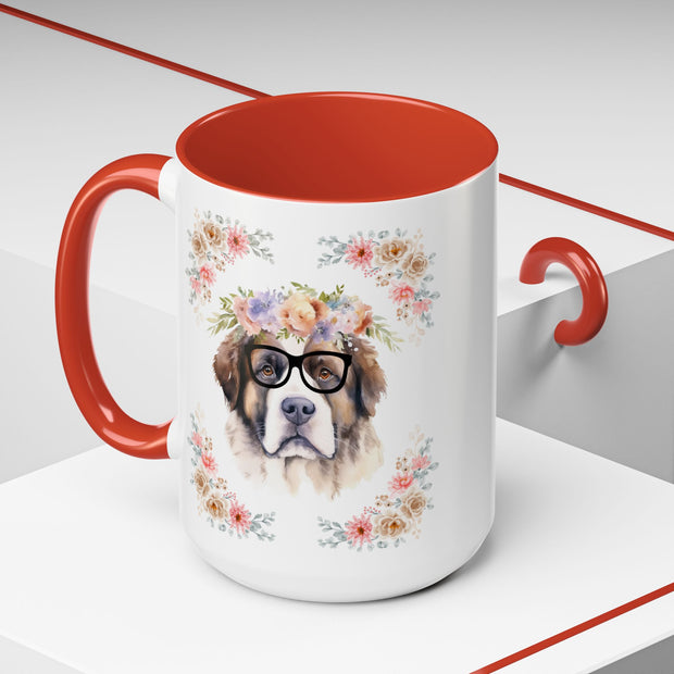 Geeky Goddess Saint Bernard Accent Coffee Mug