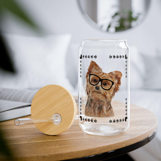 Geeky Good Yorkie Sipper Glass