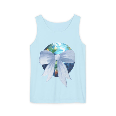 Earth Wrapped In Bow Unisex Tank Top